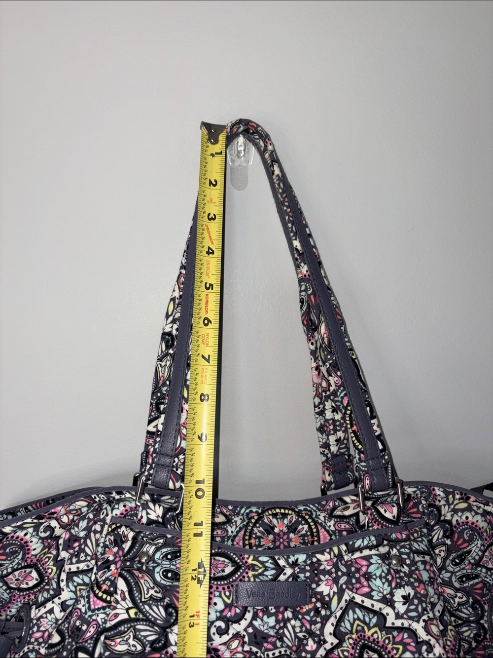 Vera Bradley Quilted Paisley Tote in Navy, Pink & White - Picture 4 of 10